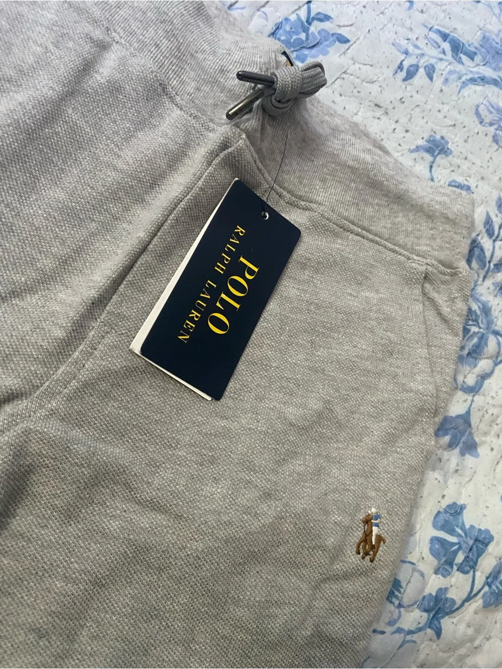 Classic Gray Kids Sweatpants with Embroidered Pony